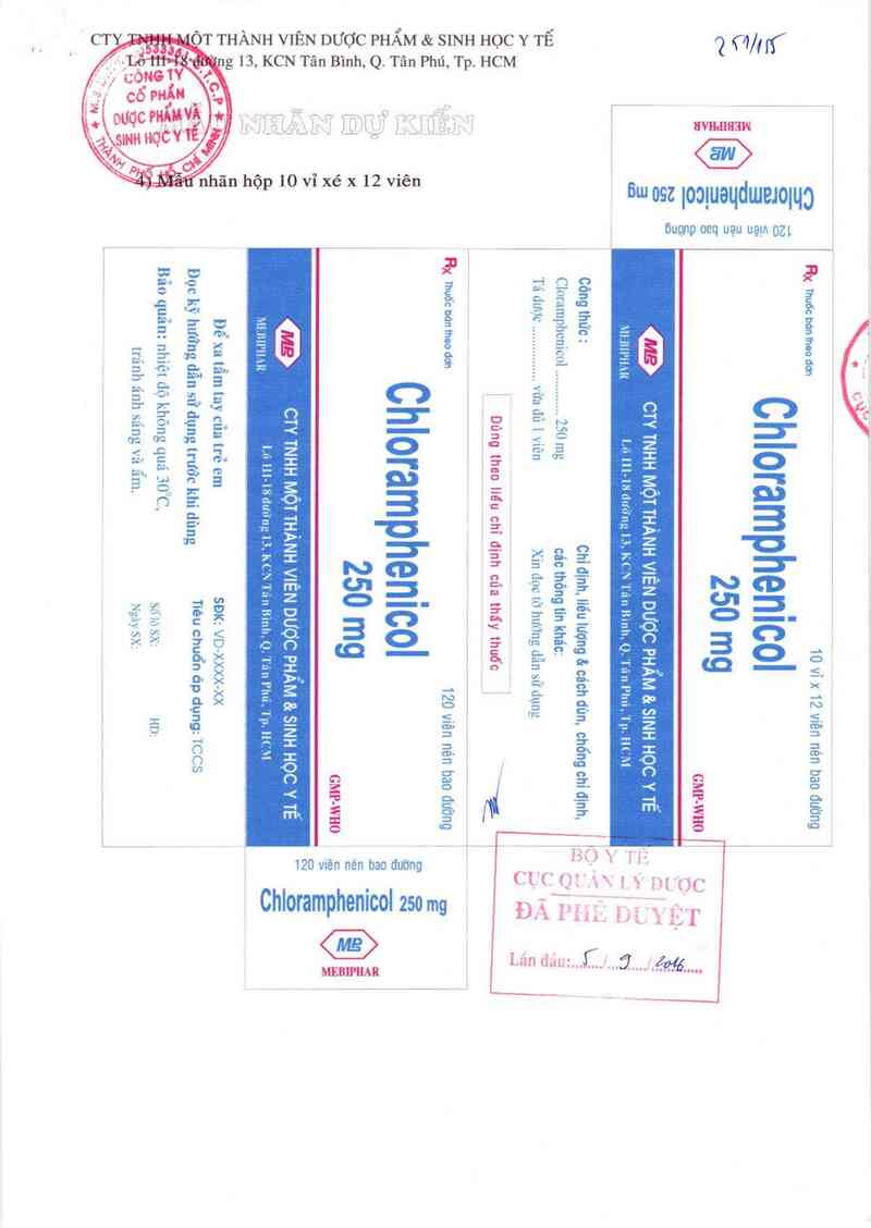 thông tin, cách dùng, giá thuốc Chloramphenicol 250mg - ảnh 0