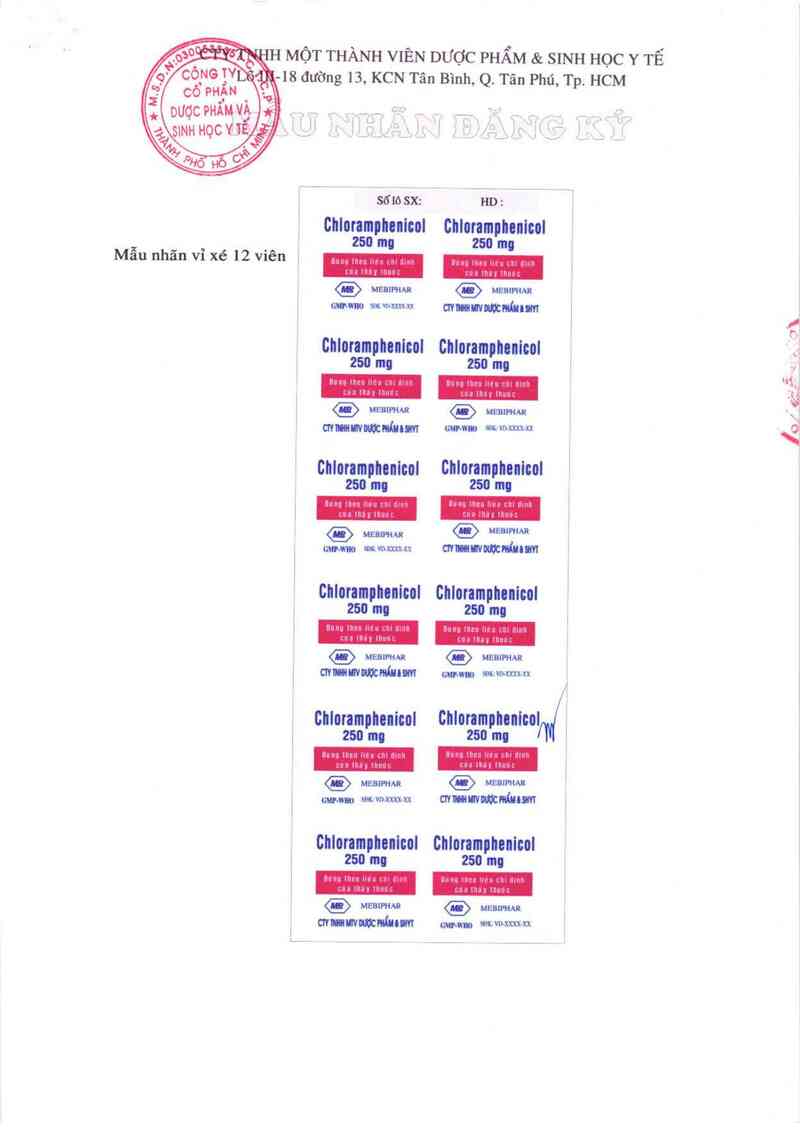 thông tin, cách dùng, giá thuốc Chloramphenicol 250mg - ảnh 1
