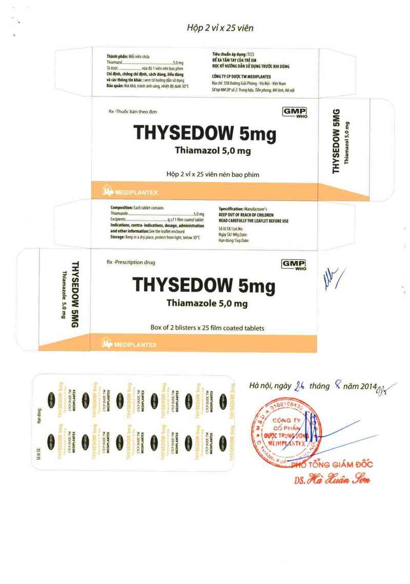 thông tin, cách dùng, giá thuốc Thysedow 5 mg - ảnh 2