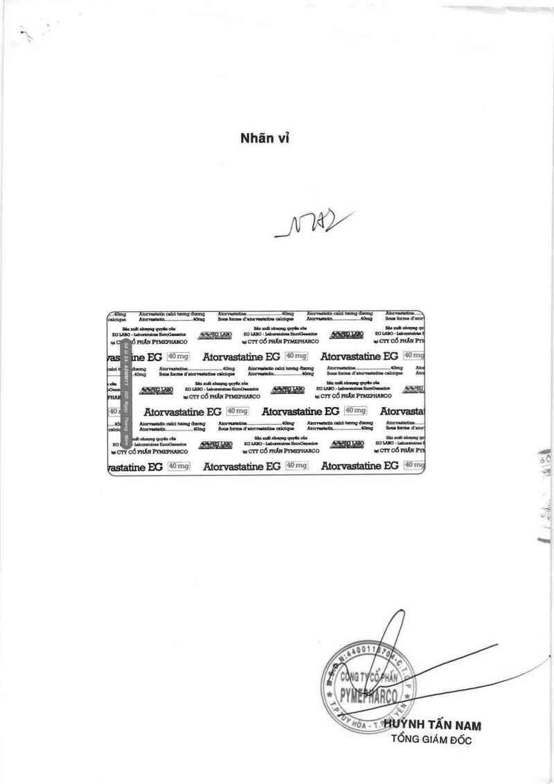 thông tin, cách dùng, giá thuốc Atorvastatine EG 40mg - ảnh 1