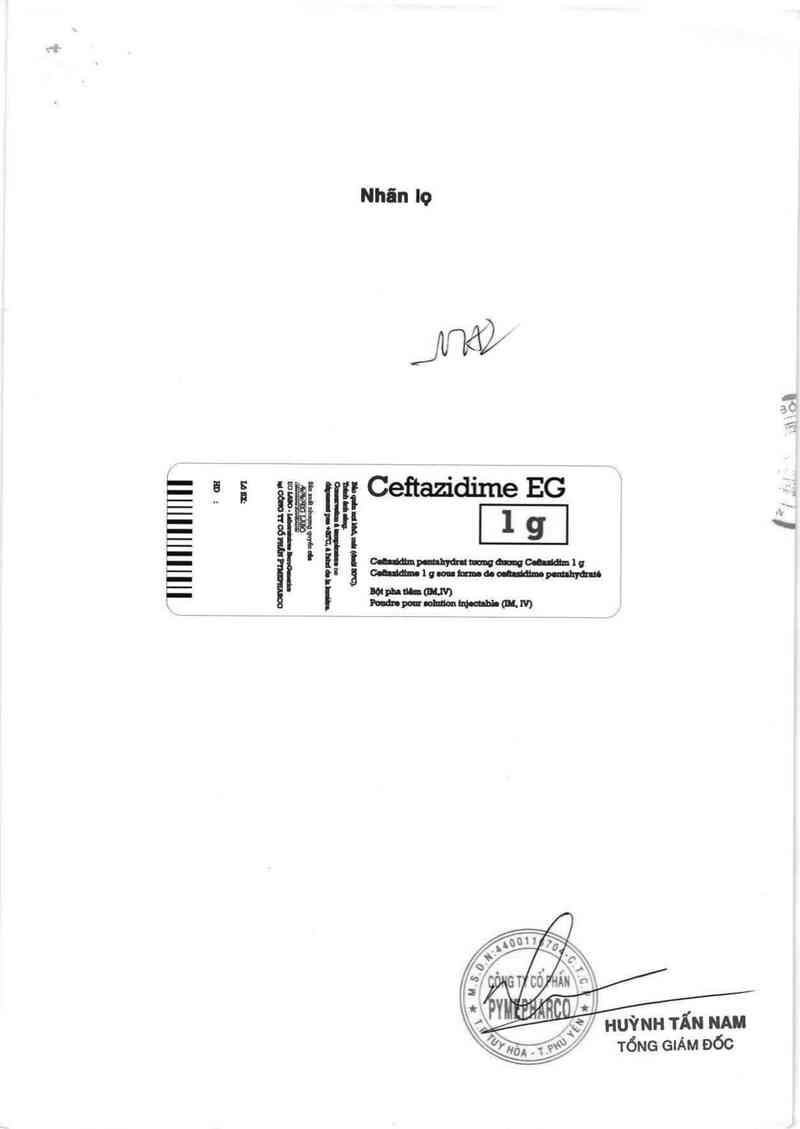 thông tin, cách dùng, giá thuốc Ceftazidime EG 1g (CSNQ: EG LABO - Laboratoires EuroGenerics, địa chỉ: ~Le Quintet~ Bat A, 12 rue Danjou 92517 Boulegne Billancourt cedex France) - ảnh 1