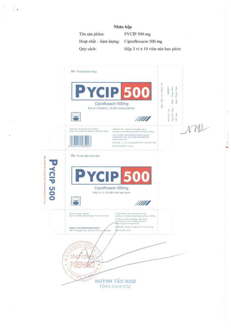 thông tin, cách dùng, giá thuốc Pycip 500mg - ảnh 1