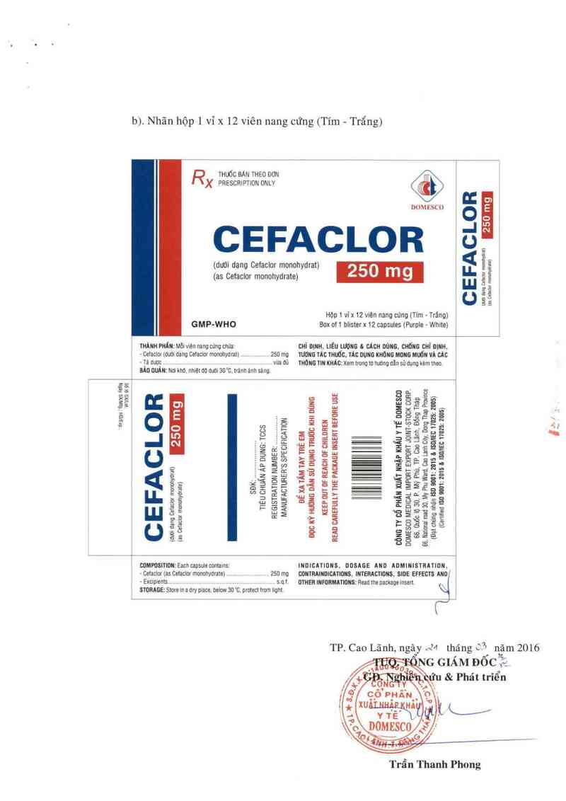 thông tin, cách dùng, giá thuốc Cefaclor 250 mg - ảnh 2