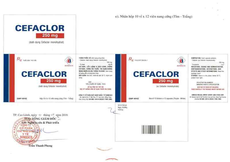 thông tin, cách dùng, giá thuốc Cefaclor 250 mg - ảnh 5