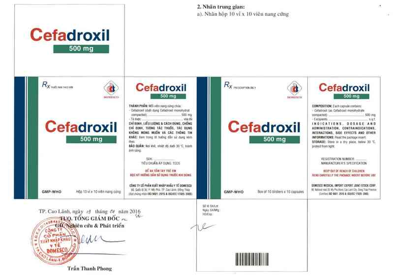 thông tin, cách dùng, giá thuốc Cefadroxil 500 mg - ảnh 1