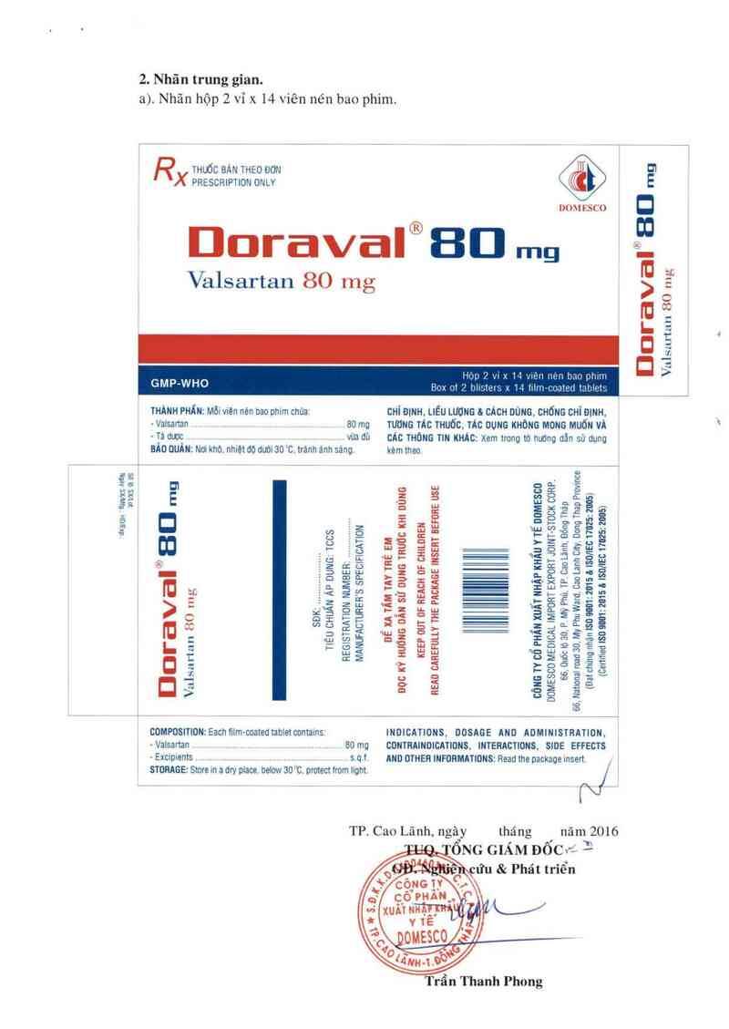 thông tin, cách dùng, giá thuốc Doraval 80 mg - ảnh 1