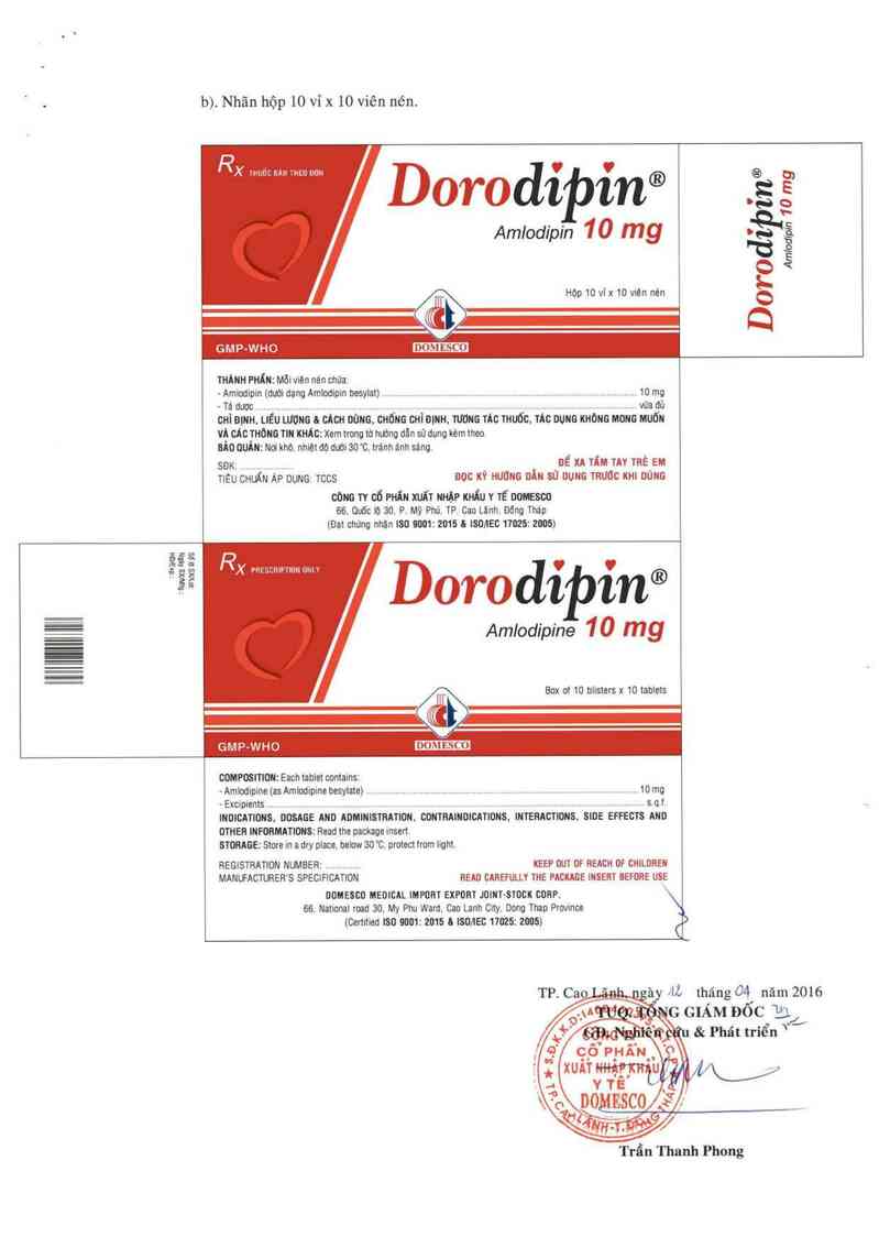 thông tin, cách dùng, giá thuốc Dorodipin 10 mg - ảnh 2