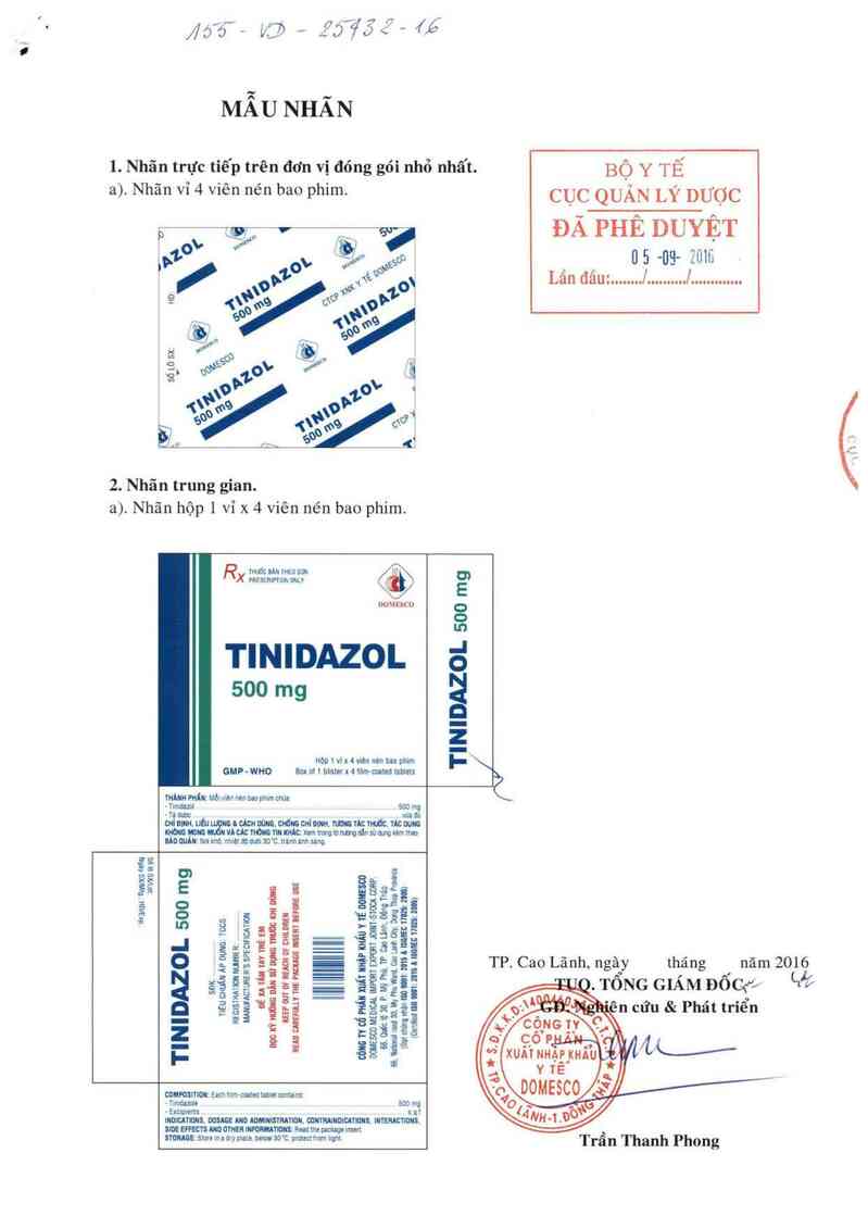 thông tin, cách dùng, giá thuốc Tinidazol 500 mg - ảnh 0