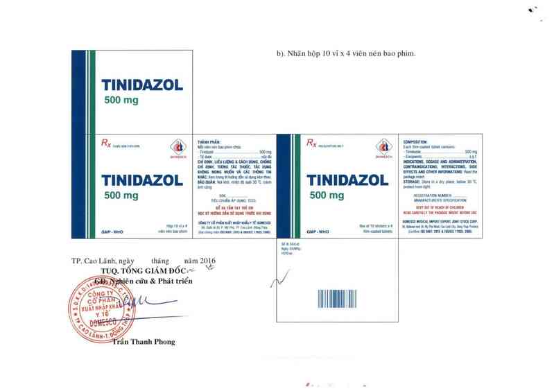 thông tin, cách dùng, giá thuốc Tinidazol 500 mg - ảnh 1