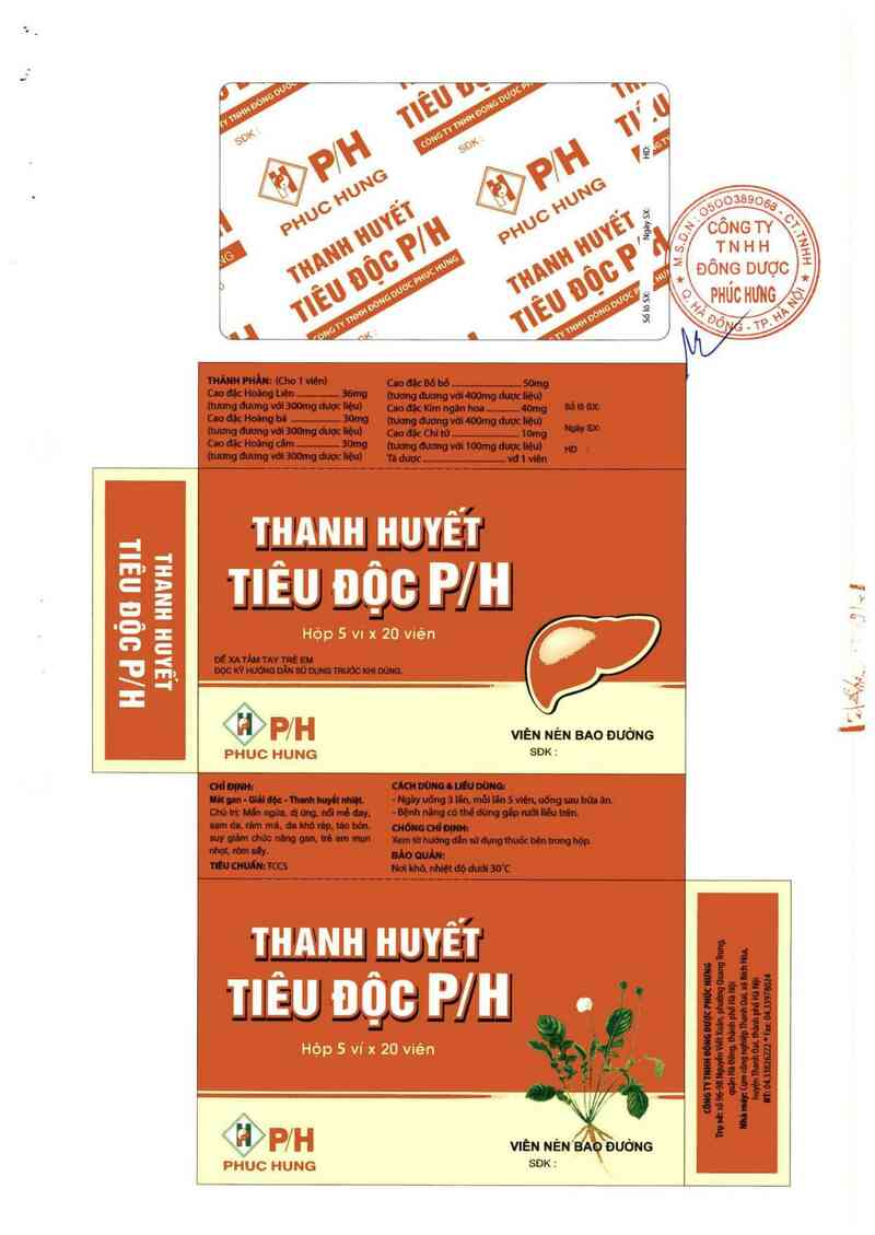 thông tin, cách dùng, giá thuốc Thanh huyết tiêu độc P/H - ảnh 2