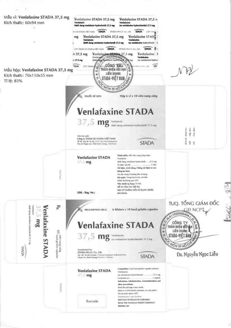 thông tin, cách dùng, giá thuốc Venlafaxine Stada 37,5mg - ảnh 1