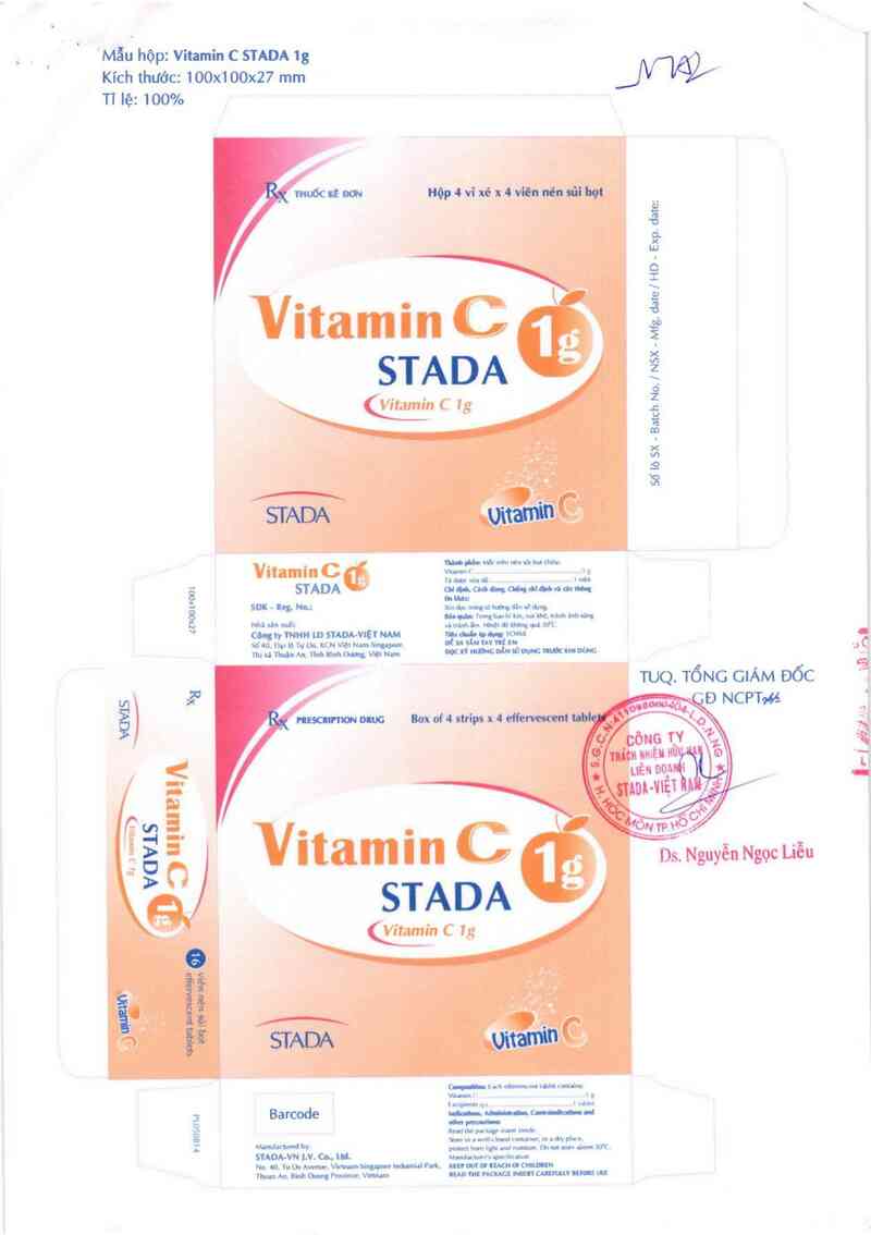 thông tin, cách dùng, giá thuốc Vitamin C Stada 1g - ảnh 2