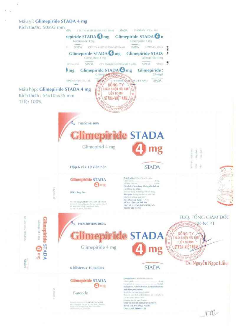 thông tin, cách dùng, giá thuốc Glimepiride Stada 4mg - ảnh 1