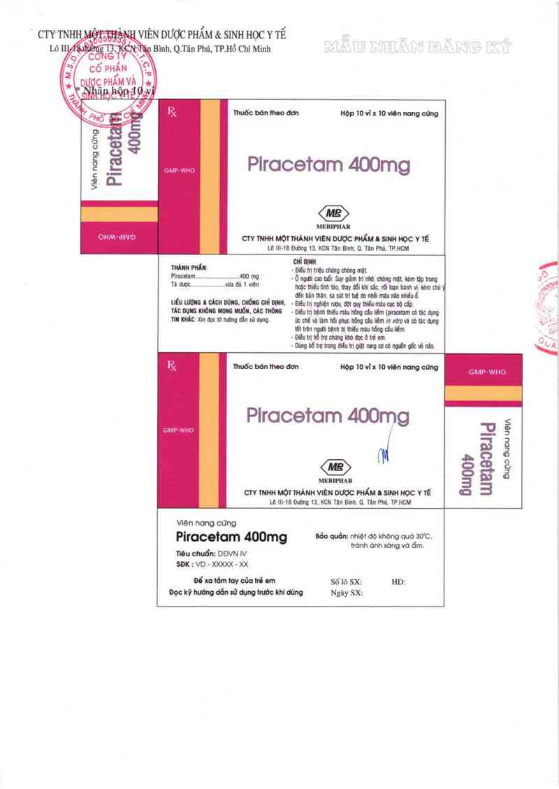 thông tin, cách dùng, giá thuốc Piracetam 400mg - ảnh 1