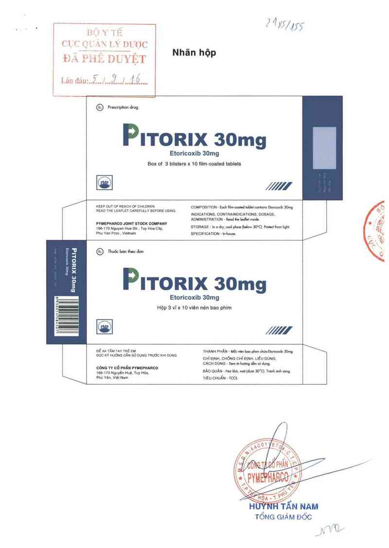 thông tin, cách dùng, giá thuốc Pitorix 30 mg - ảnh 0