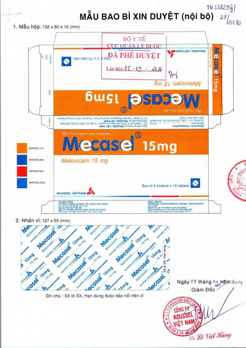 thông tin, cách dùng, giá thuốc Mecasel 15 - ảnh 0