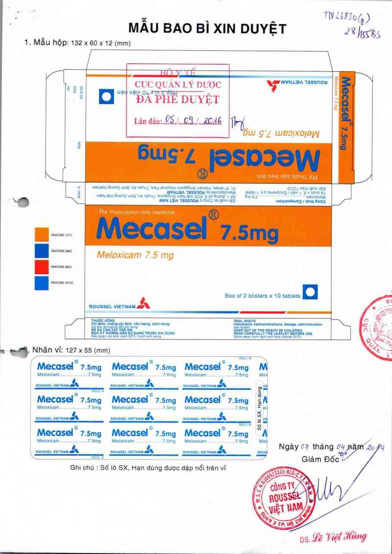 thông tin, cách dùng, giá thuốc Mecasel 7,5 - ảnh 0