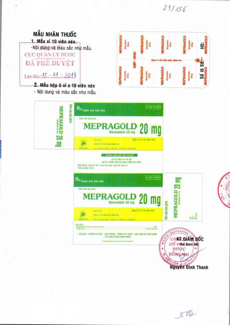 thông tin, cách dùng, giá thuốc Mepragold 20 mg - ảnh 0