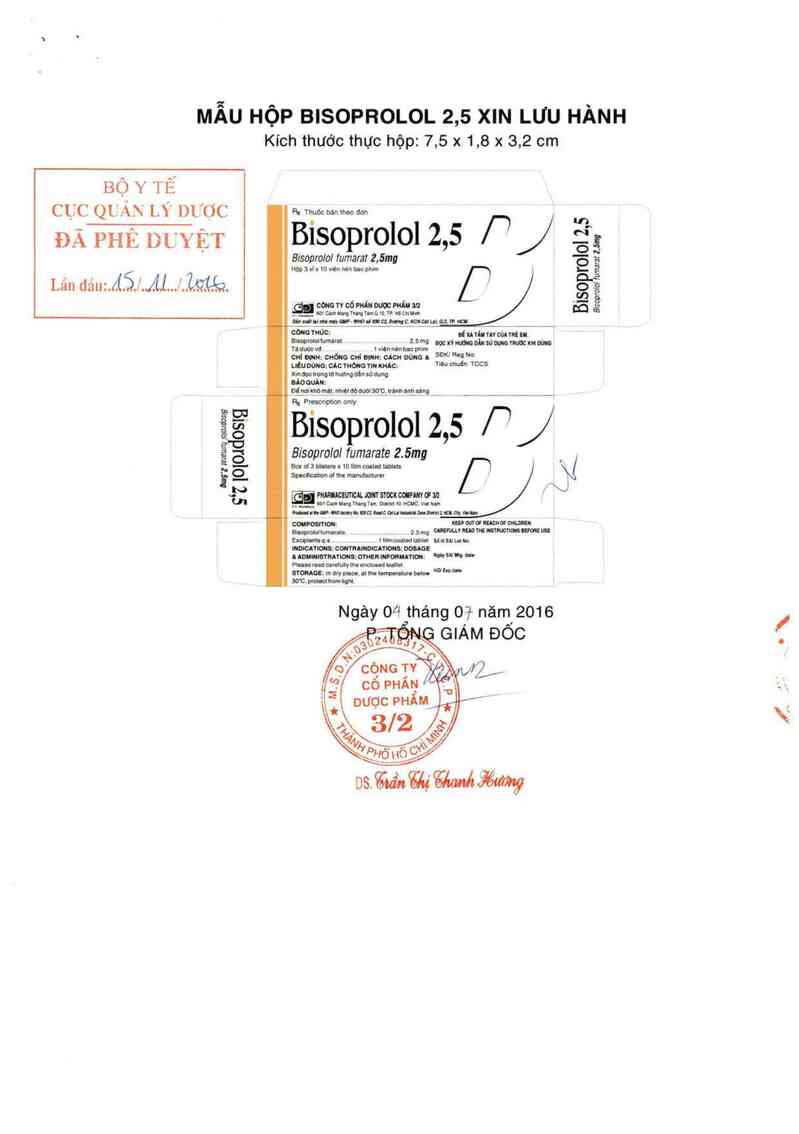 thông tin, cách dùng, giá thuốc Bisoprolol 2,5 - ảnh 0