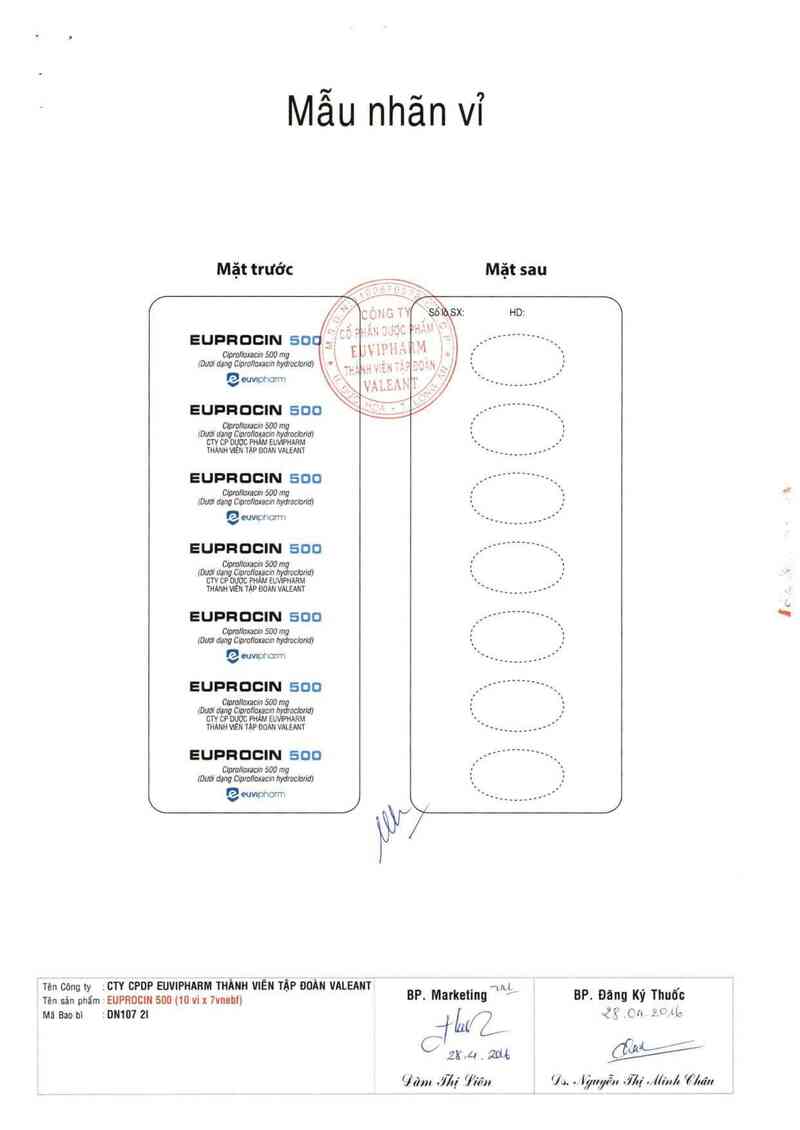 thông tin, cách dùng, giá thuốc Euprocin 500 - ảnh 1
