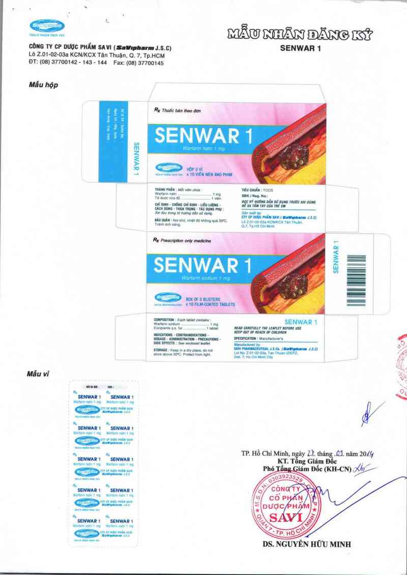 thông tin, cách dùng, giá thuốc Senwar 1 - ảnh 1