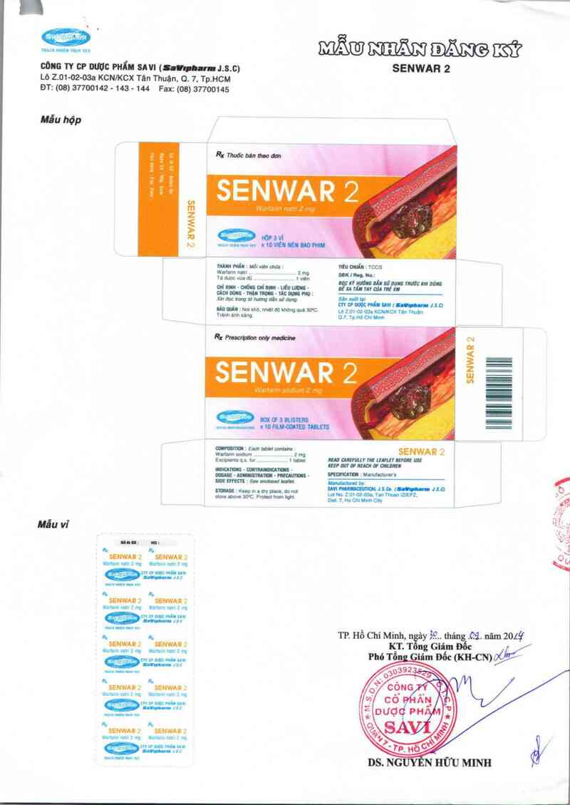 thông tin, cách dùng, giá thuốc Senwar 2 - ảnh 1