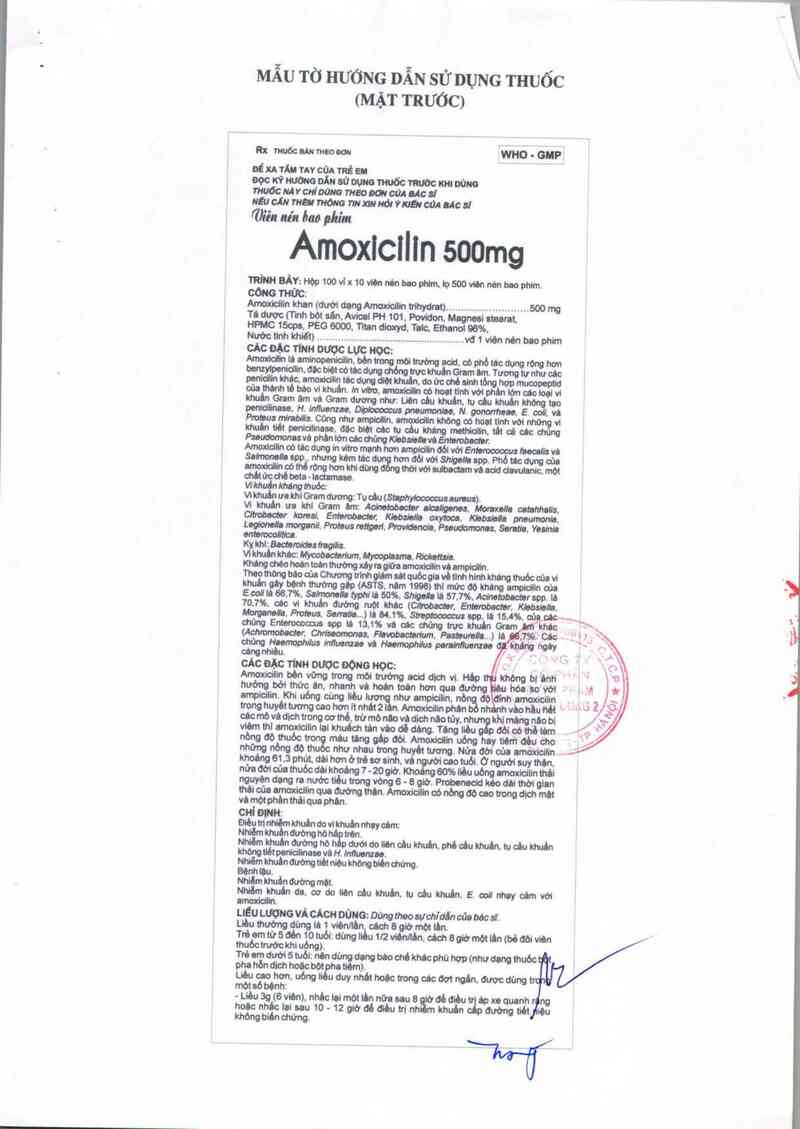 thông tin, cách dùng, giá thuốc Amoxicilin 500 mg - ảnh 4