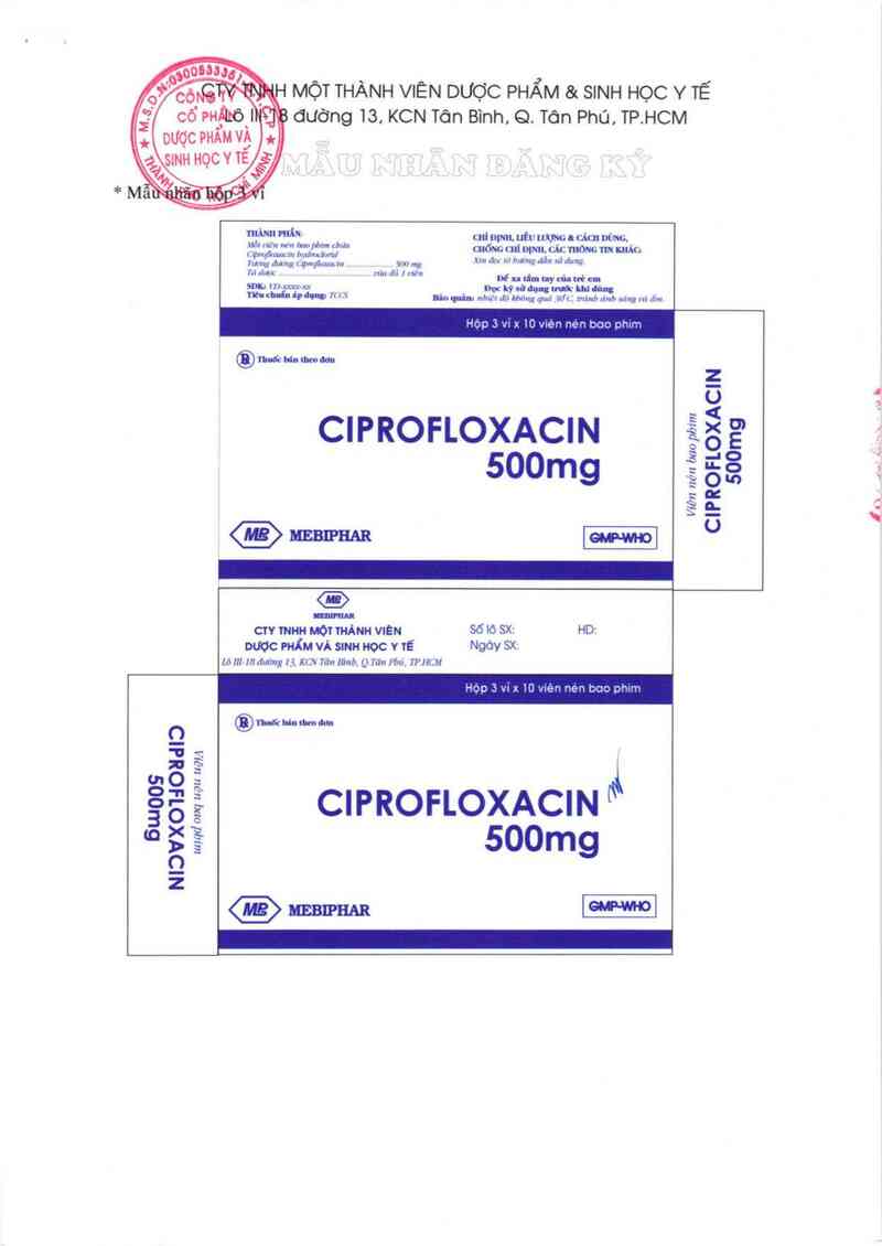 thông tin, cách dùng, giá thuốc Ciprofloxacin 500mg - ảnh 1