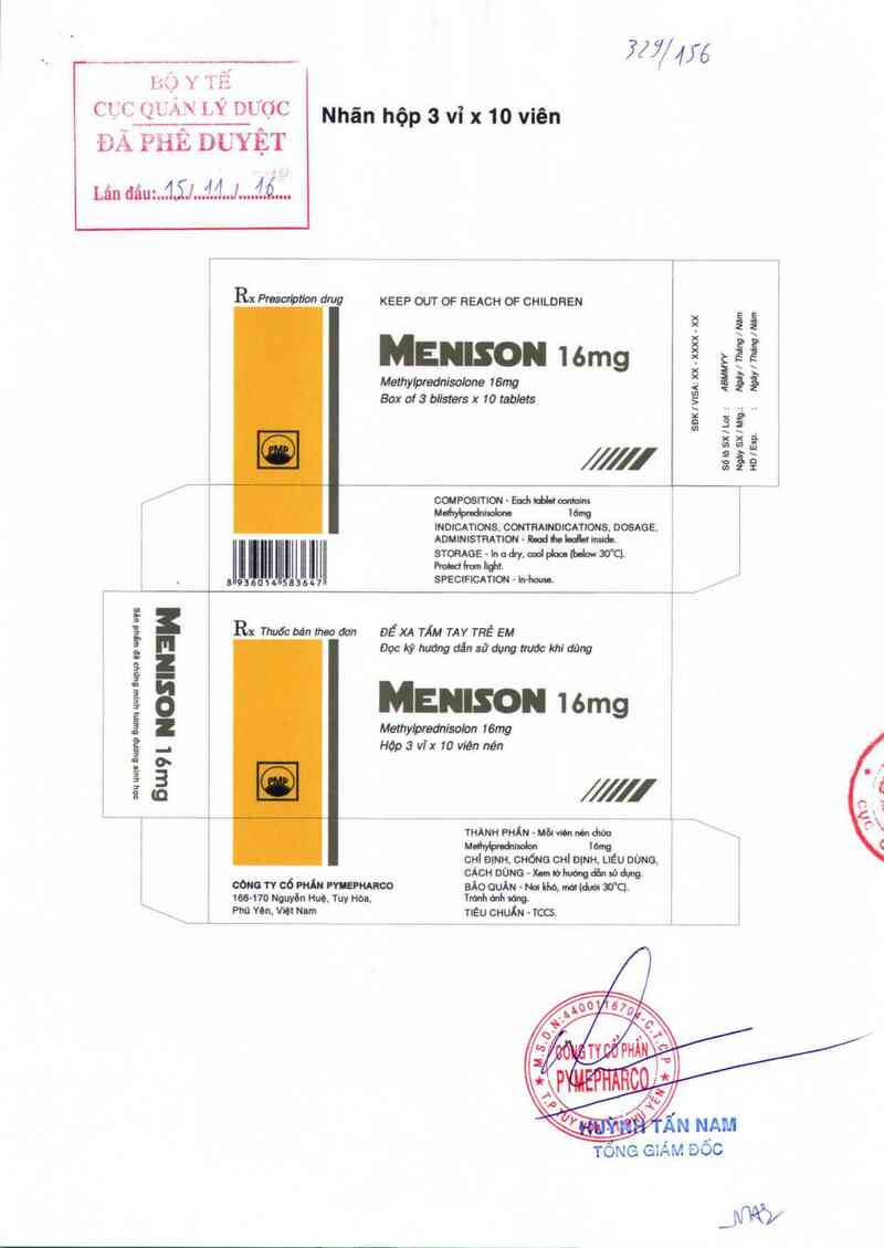 thông tin, cách dùng, giá thuốc Menison 16mg - ảnh 0