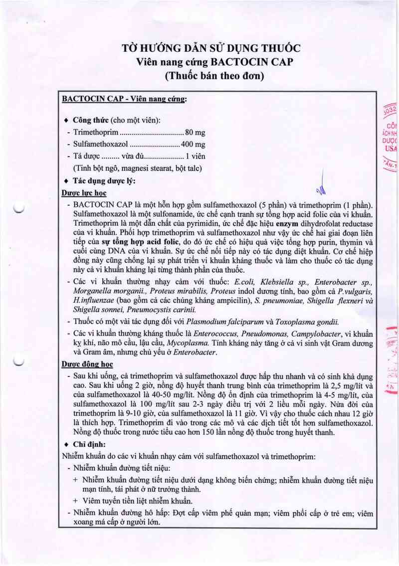 thông tin, cách dùng, giá thuốc Bactocin Cap - ảnh 2