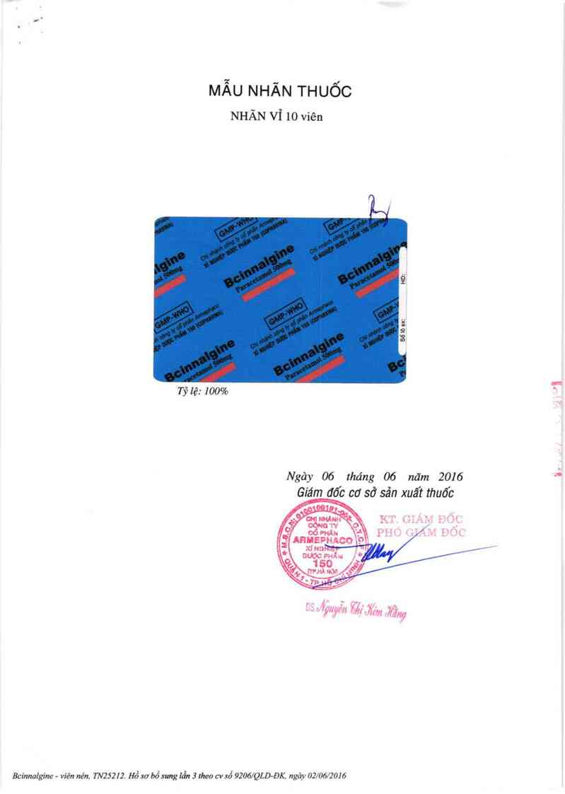 thông tin, cách dùng, giá thuốc Bcinnalgine - ảnh 2