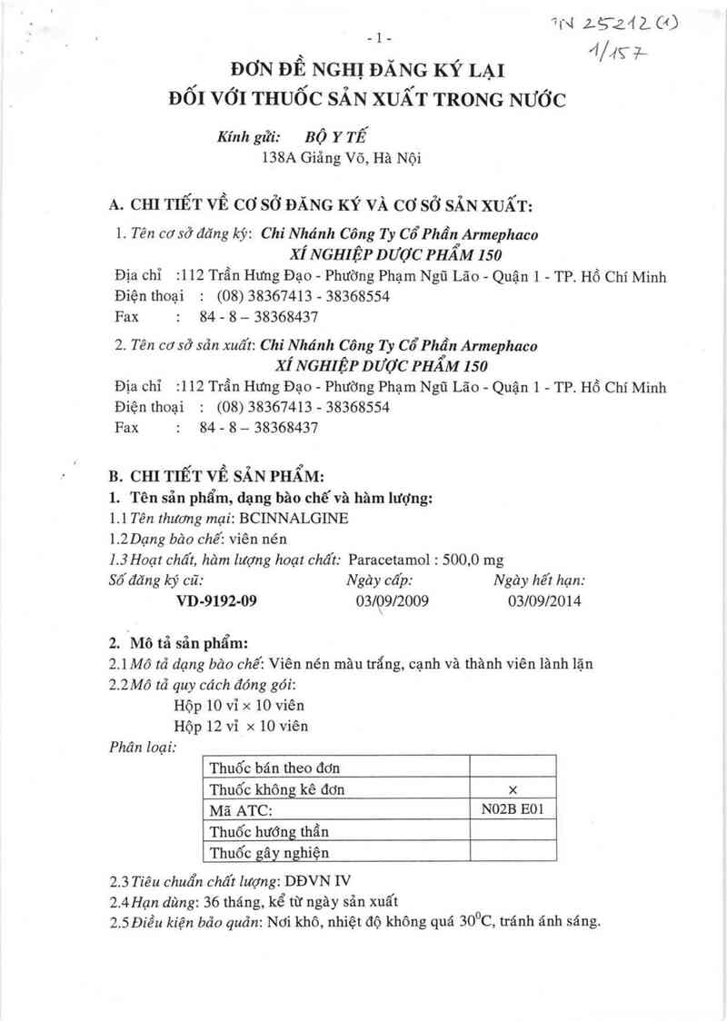 thông tin, cách dùng, giá thuốc Bcinnalgine - ảnh 6