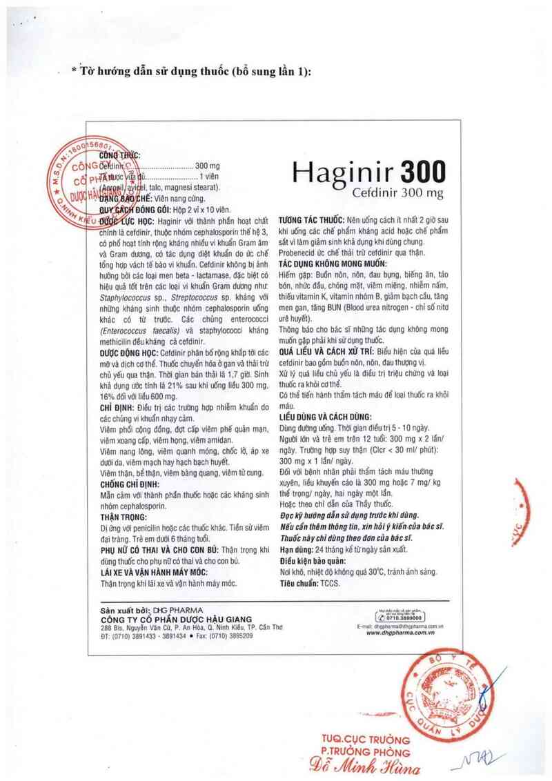 thông tin, cách dùng, giá thuốc Haginir 300 - ảnh 2