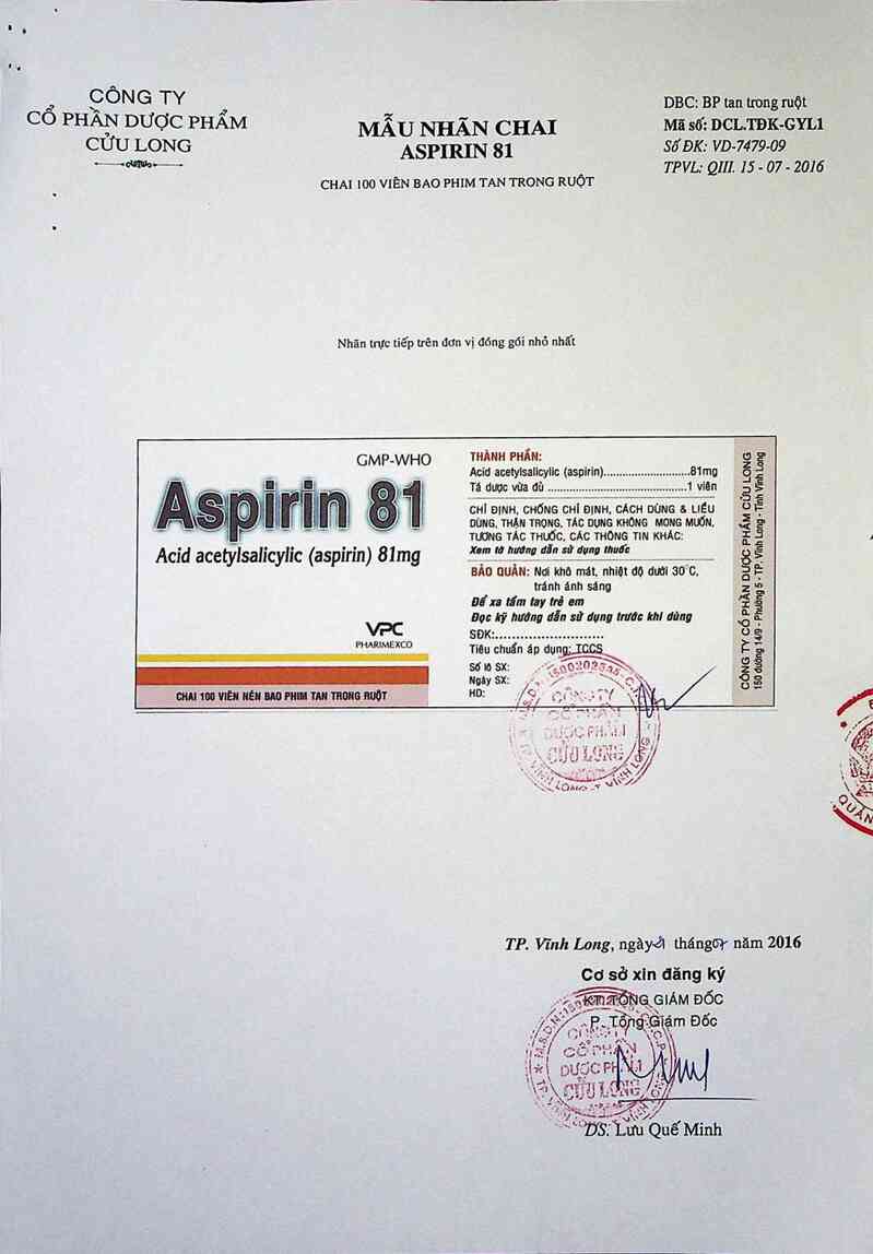 thông tin, cách dùng, giá thuốc Aspirin 81 - ảnh 1