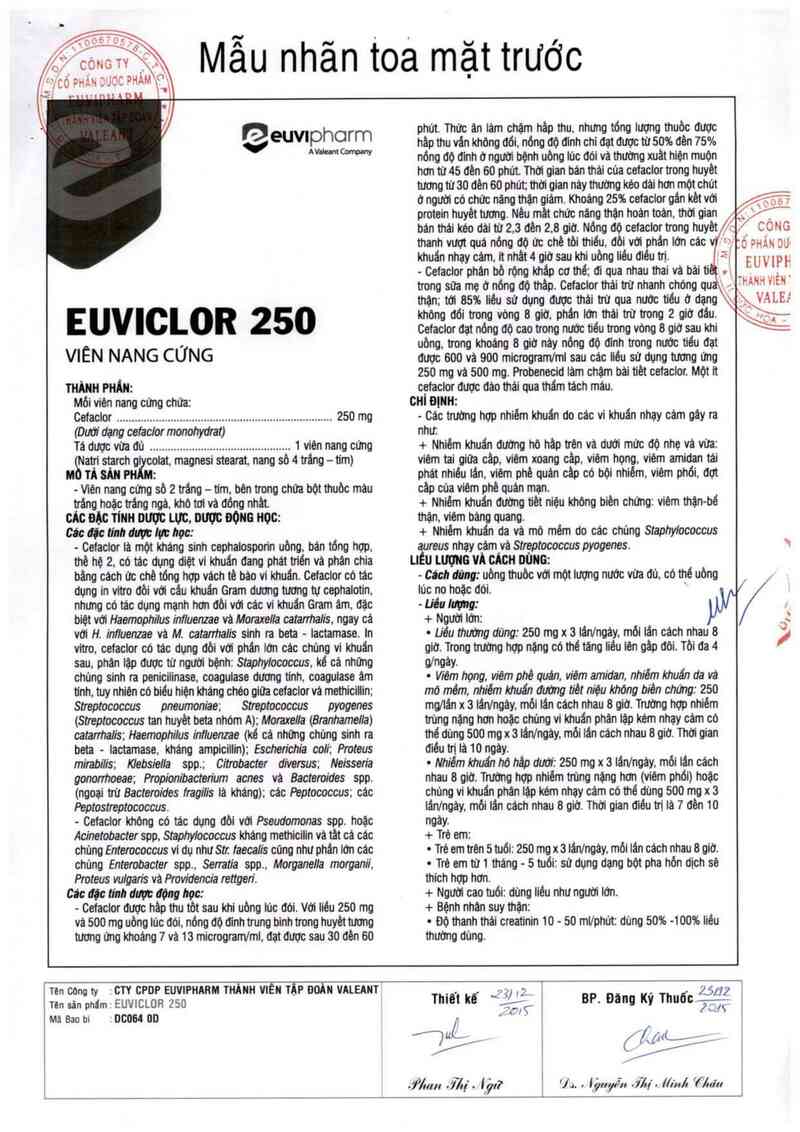 thông tin, cách dùng, giá thuốc Euviclor 250 - ảnh 3