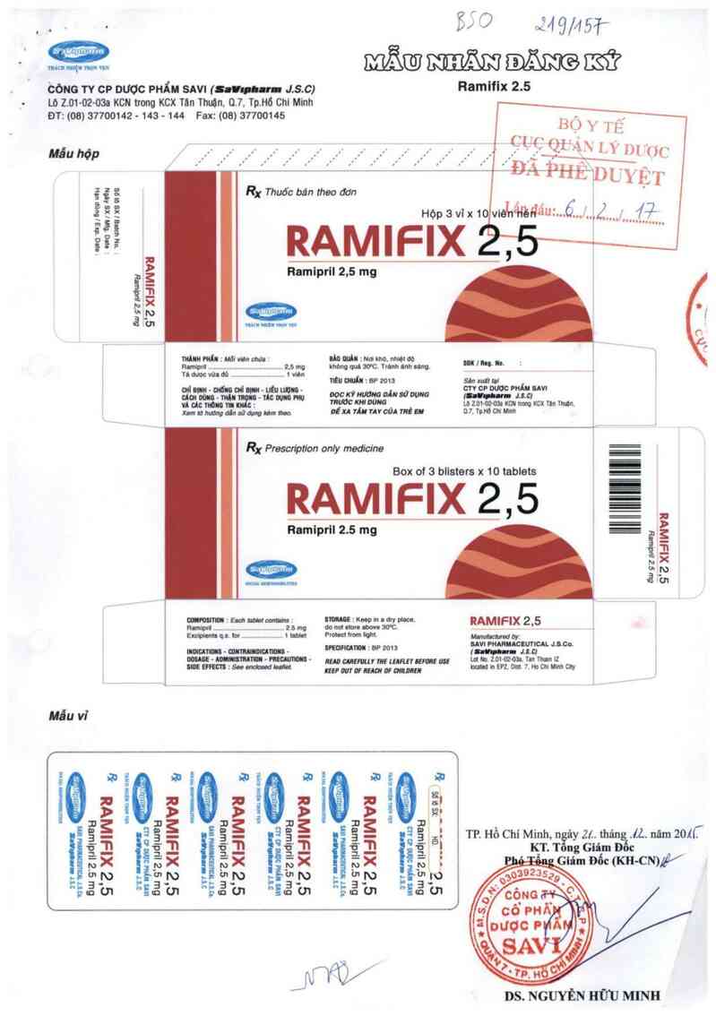 thông tin, cách dùng, giá thuốc Ramifix 2,5 - ảnh 0