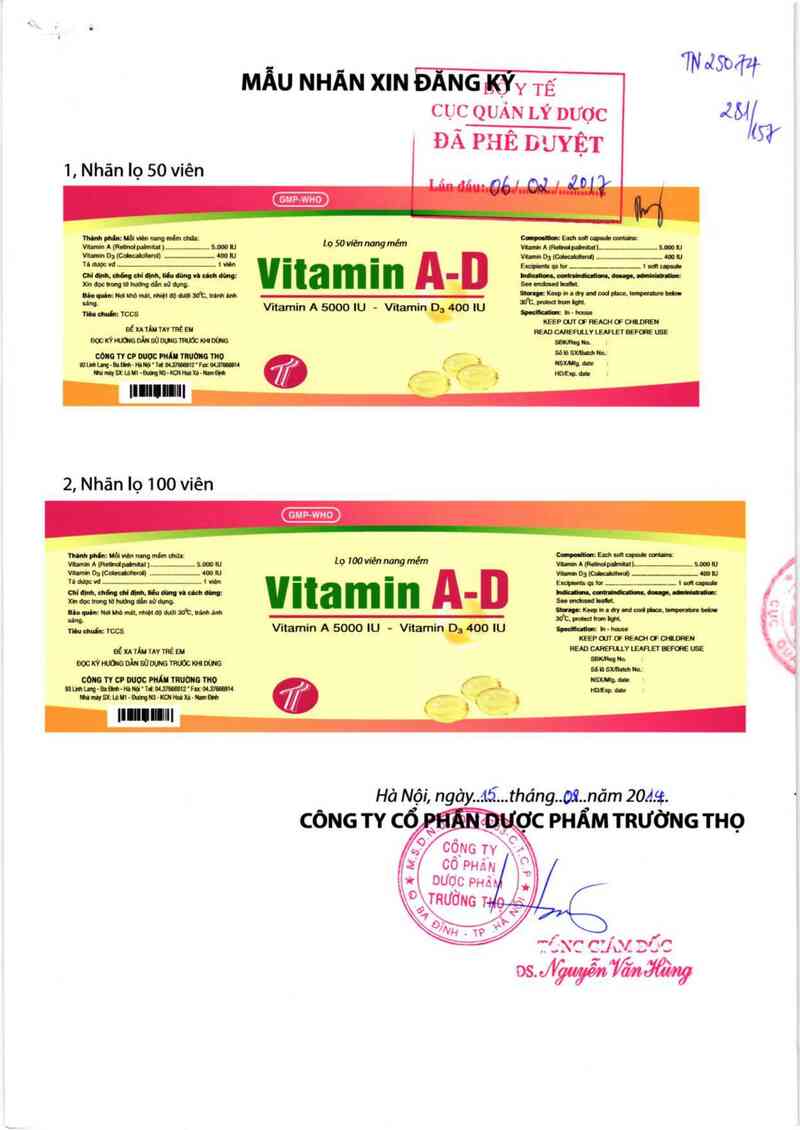 thông tin, cách dùng, giá thuốc Vitamin A-D - ảnh 0