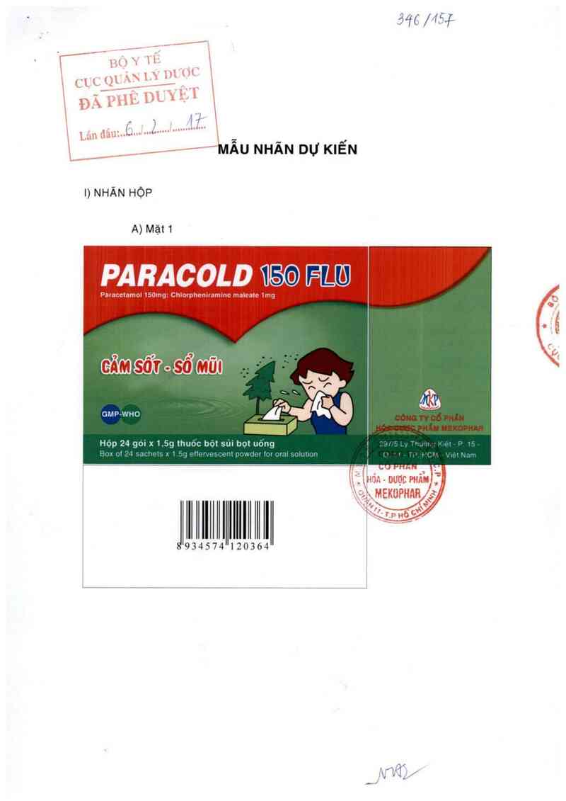 thông tin, cách dùng, giá thuốc Paracold 150 Flu - ảnh 0