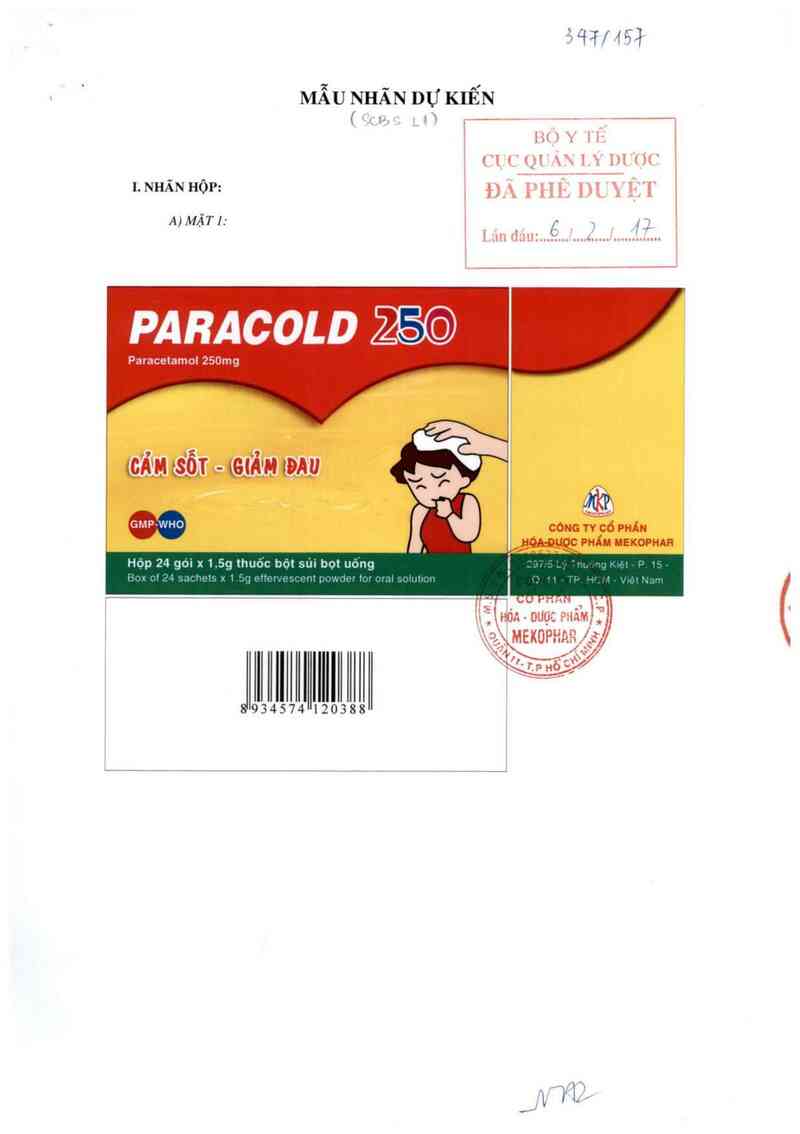 thông tin, cách dùng, giá thuốc Paracold 250mg - ảnh 0