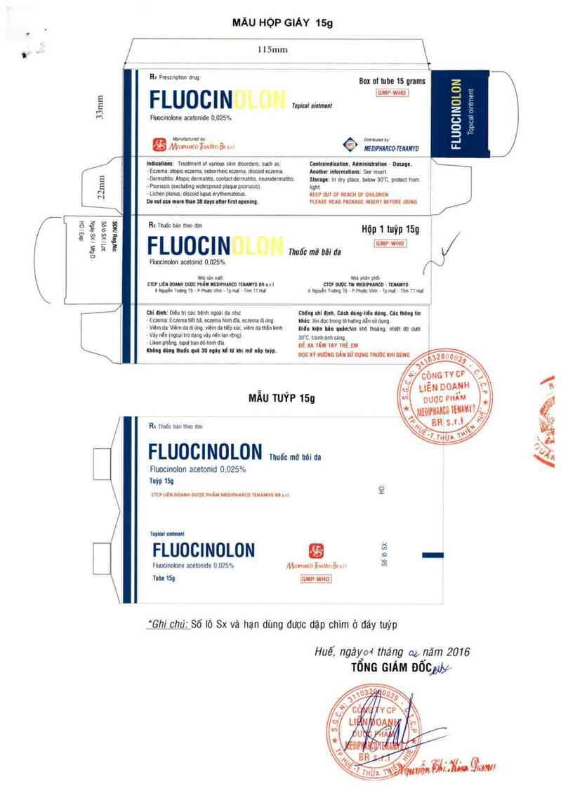 thông tin, cách dùng, giá thuốc Fluocinolon - ảnh 1