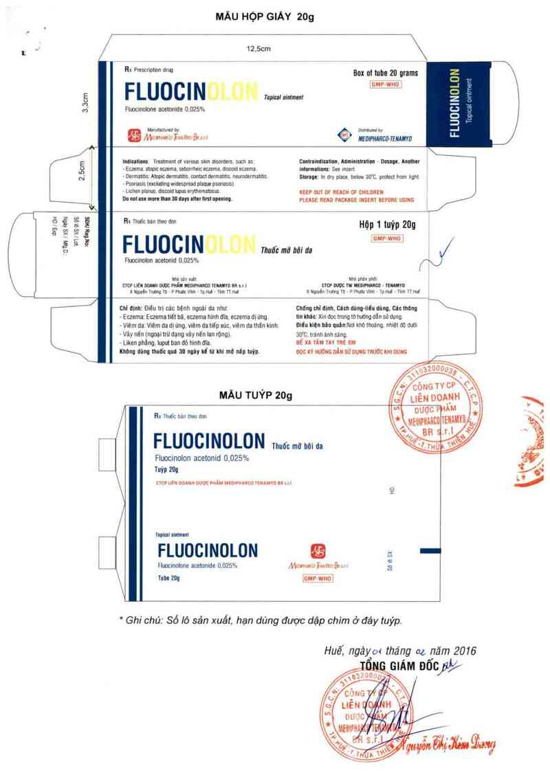 thông tin, cách dùng, giá thuốc Fluocinolon - ảnh 2