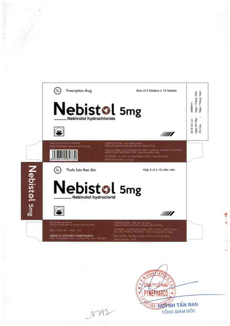 thông tin, cách dùng, giá thuốc Nebistol 5mg - ảnh 1