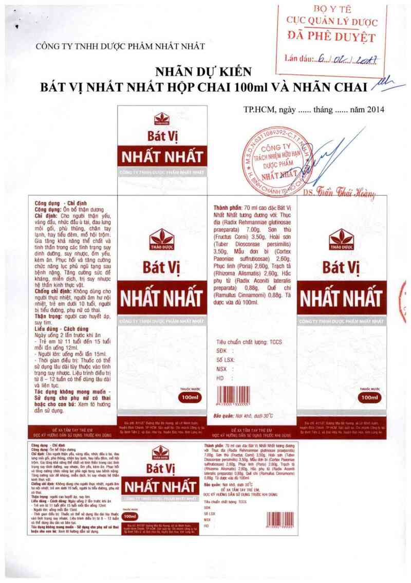 thông tin, cách dùng, giá thuốc Bát vị Nhất nhất - ảnh 0