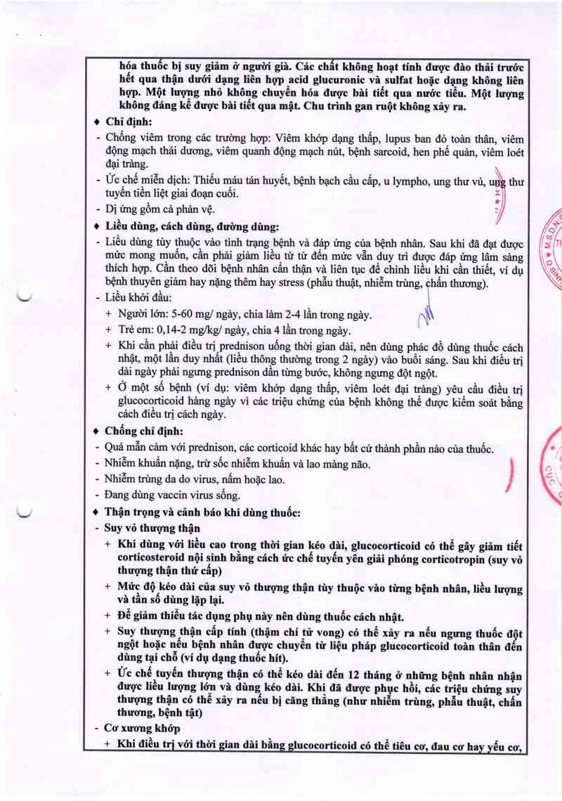 thông tin, cách dùng, giá thuốc Prednison - ảnh 5