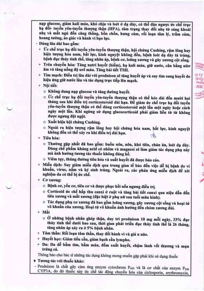 thông tin, cách dùng, giá thuốc Prednison - ảnh 7