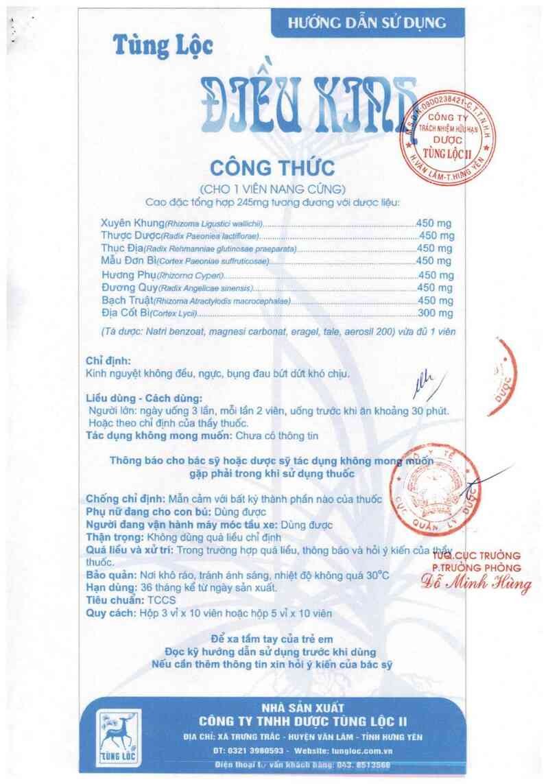 thông tin, cách dùng, giá thuốc Tùng lộc điều kinh - ảnh 3