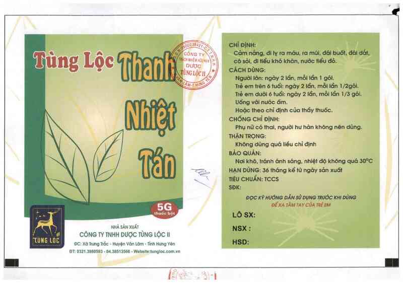 thông tin, cách dùng, giá thuốc Tùng lộc thanh nhiệt tán - ảnh 1