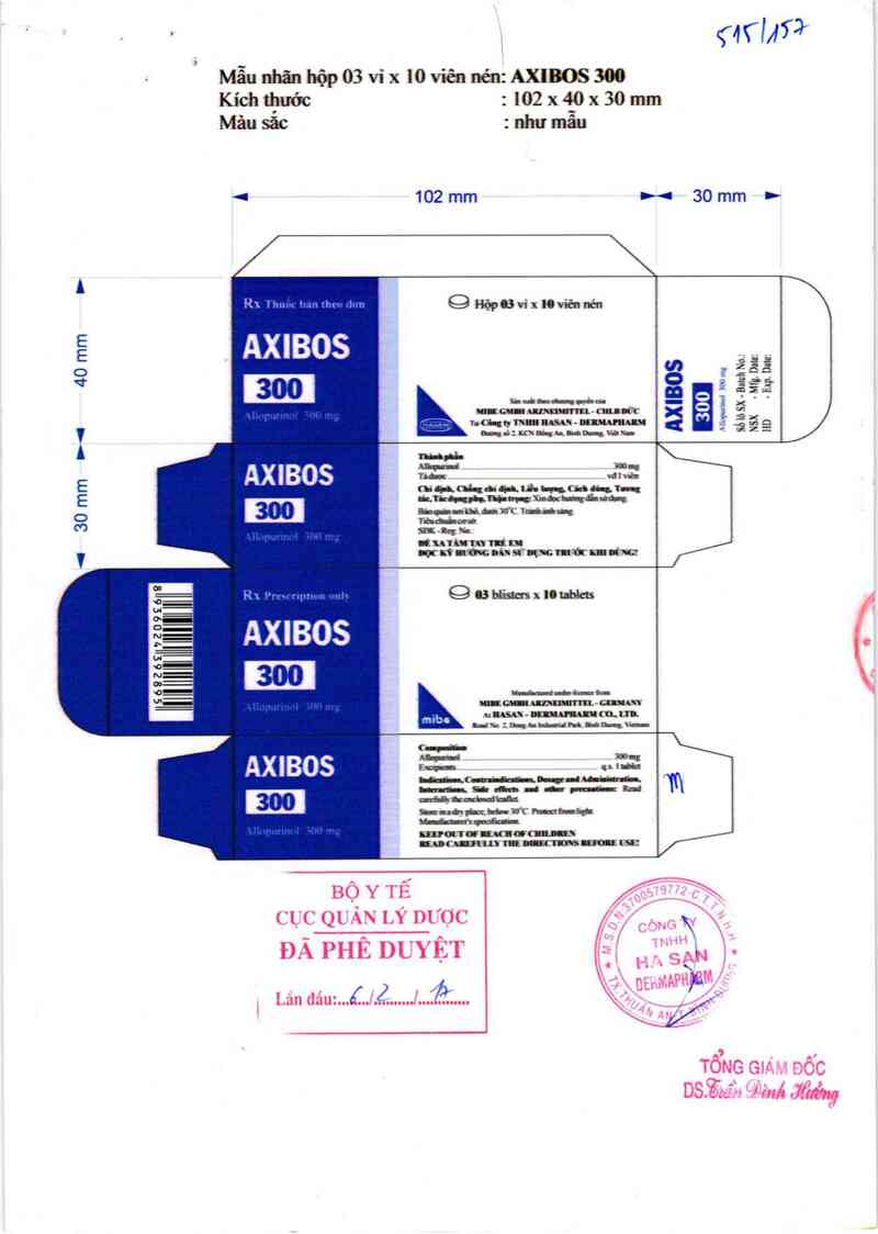 thông tin, cách dùng, giá thuốc Axibos 300 - ảnh 0