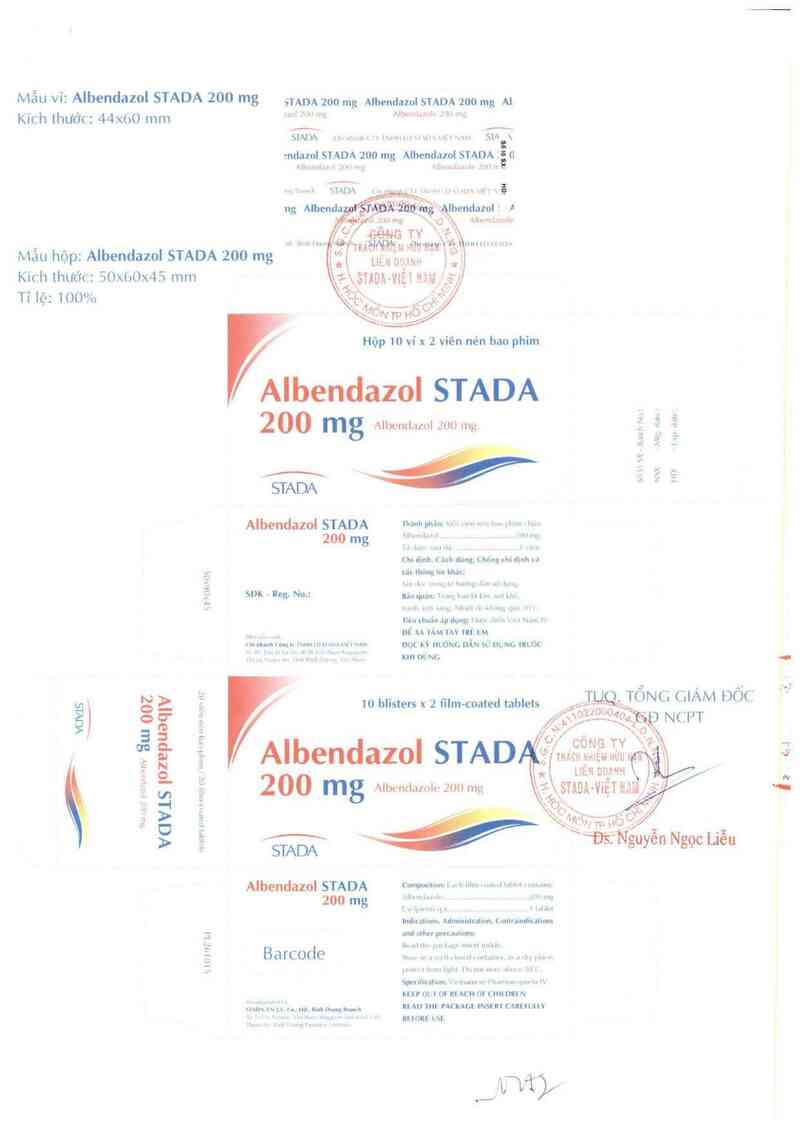 thông tin, cách dùng, giá thuốc Albendazol Stada 200 mg - ảnh 2