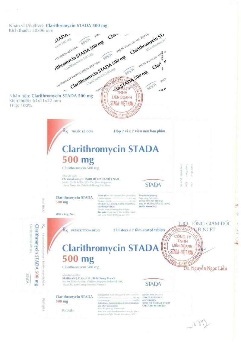 thông tin, cách dùng, giá thuốc Clarithromycin Stada 500 mg - ảnh 2